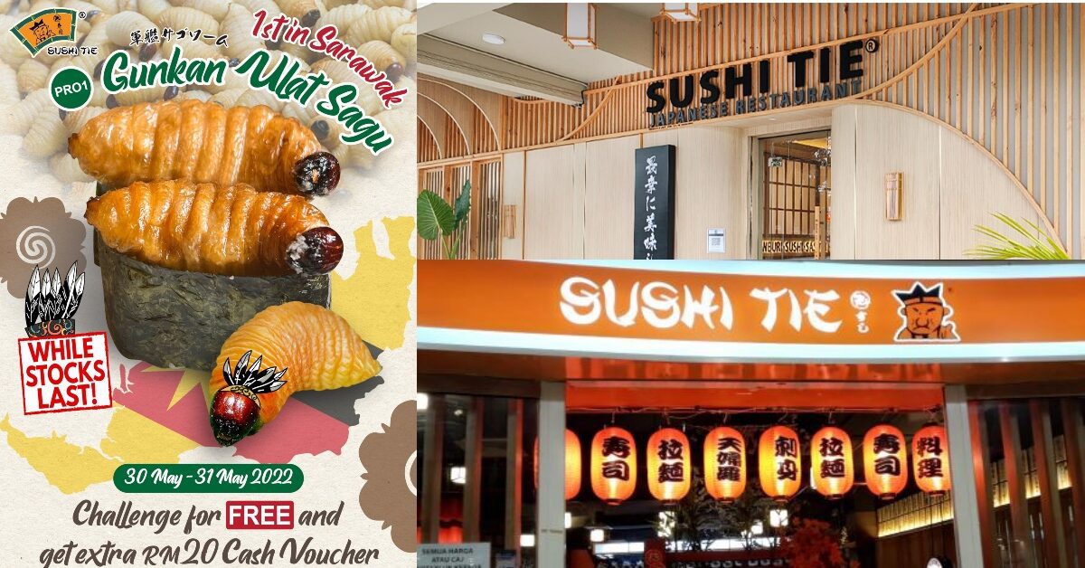 Sukakan Cabaran? Sushi Ulat Sagu Challenge, Anda Boleh Dapatkan Baucar RM20 Di Sushi Tie