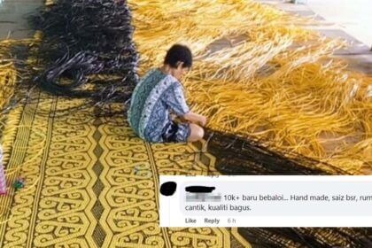 Tular Wanita Sarawak Anyam Tikar Gergasi, Netizen Cuba Teka Nilai Buatan Tangan Ini