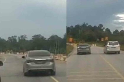 [VIDEO] Sengaja Perlahan dan Kejar Pengguna Lain, Netizen Rakam Kenderaan ‘Pembuli’ di Bintulu