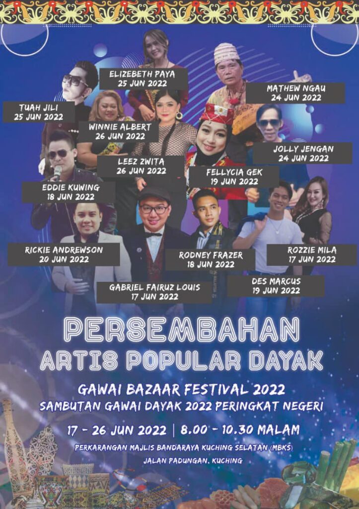 Tonton Persembahan Artis Dayak Kegemaran Anda Sempena Bazaar Gawai 2022 Di MBKS