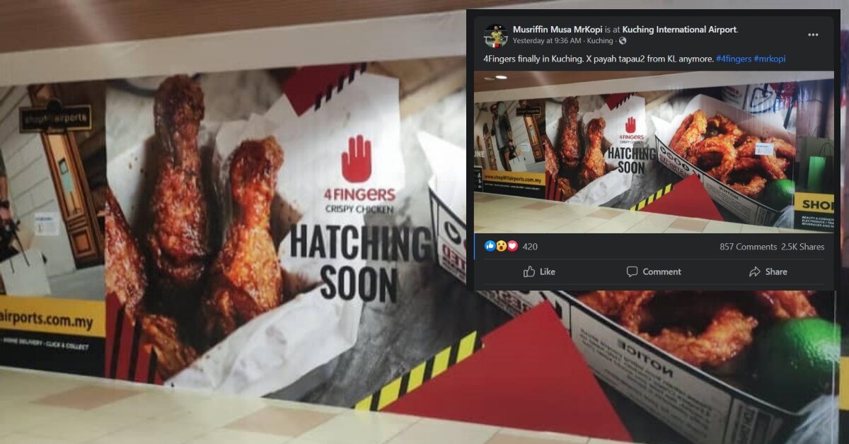 'Teaser' Di Lapangan Terbang Kuching, 4 Fingers Bakal Buka Cawangan Pertama Di Sarawak!