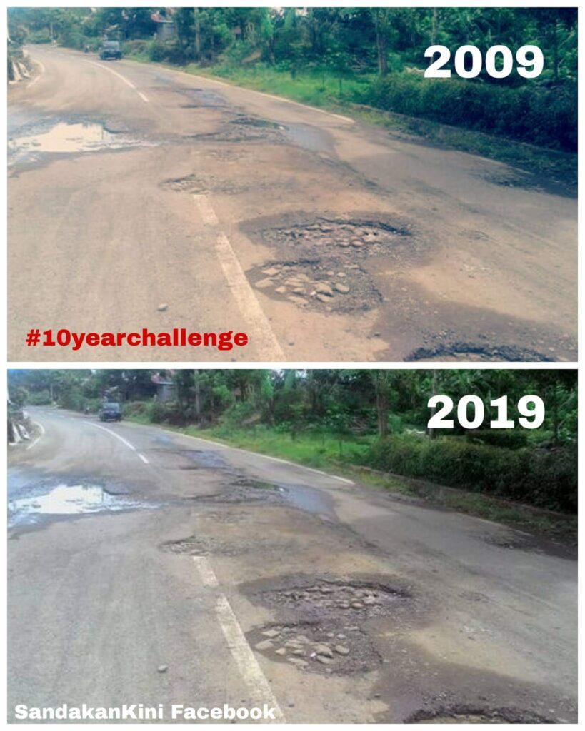 Rakyat Sabah Diminta Bersabar Harungi Jalan 'Kawah Bulan' Sandakan-Telupid