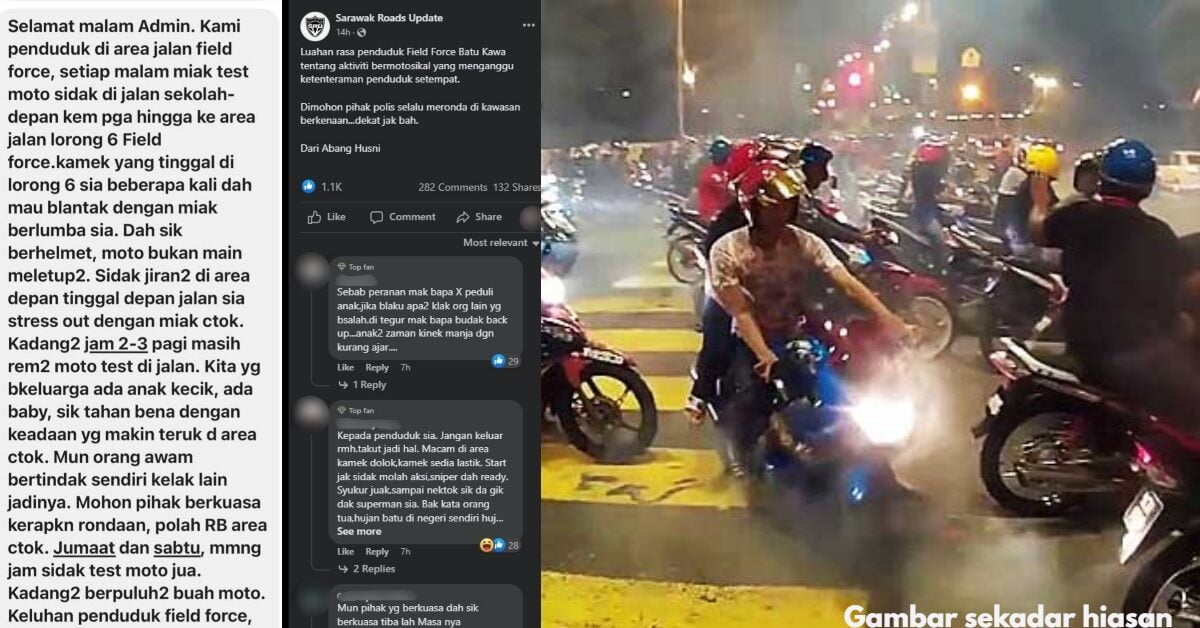 Bunyi Bising Motosikal Ganggu Ketenteraman, Penduduk Rayu Pihak Berkuasa Buat Rondaan Di Batu Kawa