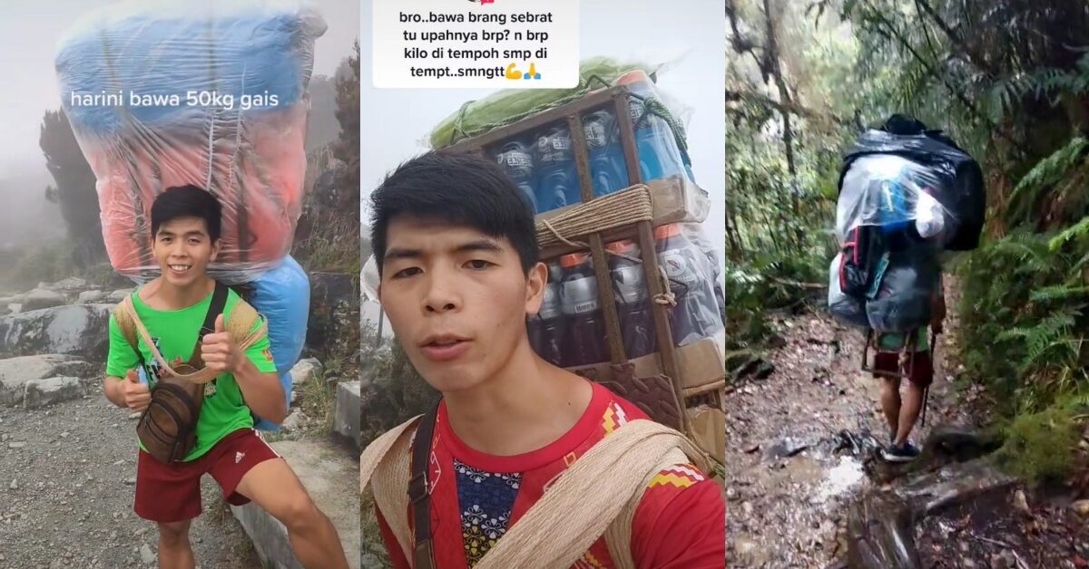 Netizen Luah Simpati Malim Gunung Hanya Dapat RM5 Per Kilo Pikul Barang Naik Gunung Kinabalu