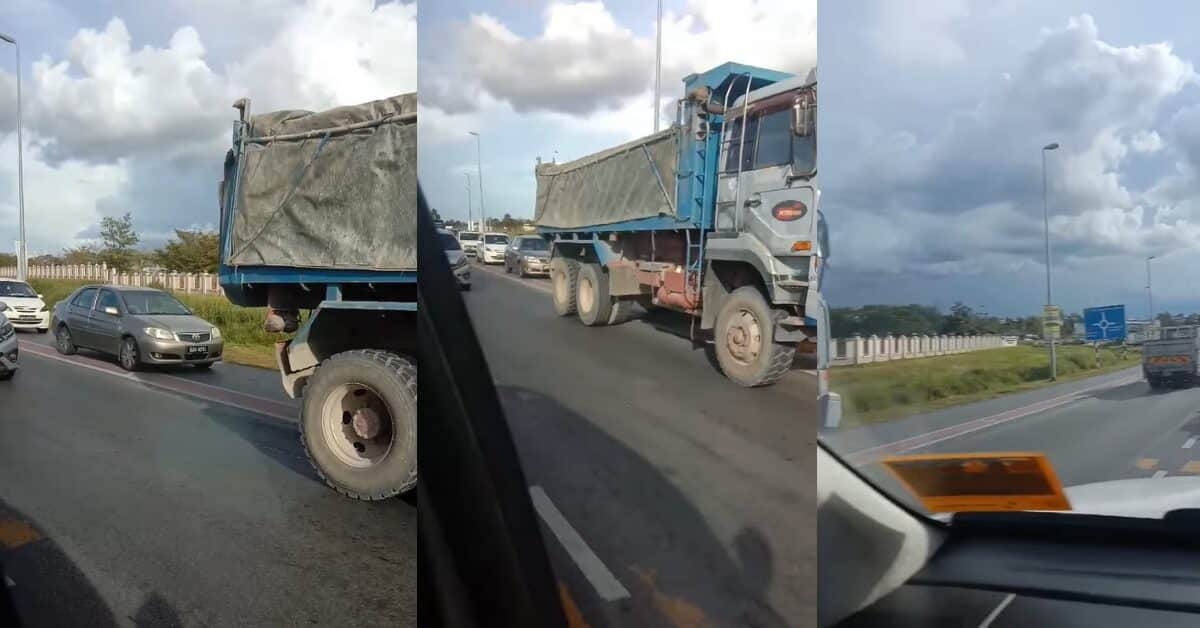 Potong Barisan Guna Laluan Motosikal, Netizen Puas Hati Lihat Tindakan Lori Ini Di Bulatan Samarahan