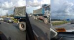 Potong Barisan Guna Laluan Motosikal, Netizen Puas Hati Lihat Tindakan Lori Ini Di Bulatan Samarahan
