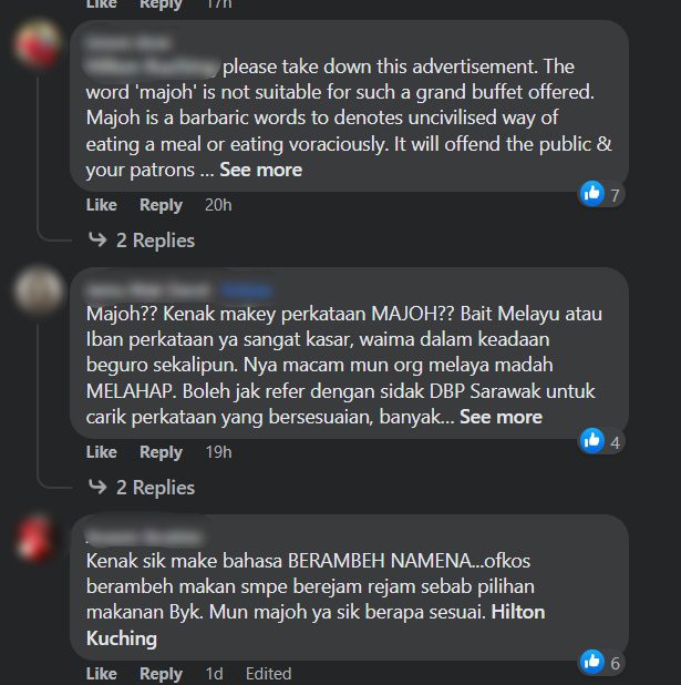 Dianggap Kasar, Netizen Kecam Penggunaan Kata 'Majoh' Dalam Iklan Hotel Di Kuching