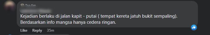 Kenderaan Terjunam Tertusuk Kayu, Netizen Tuntut Percepat Pembaikan Jalan Di Kapit-Putai