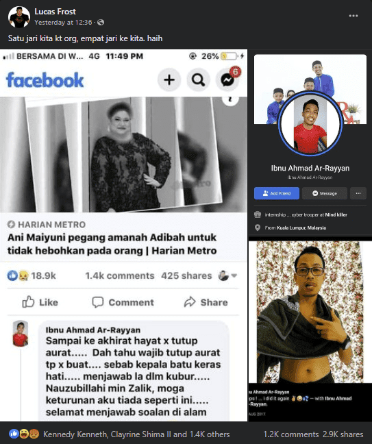 Kutuk Allahyarhamah Adibah Noor Tak Bertudung, Netizen Siasat Siapa 'Ibnu Ahmad Ar-Rayyan'