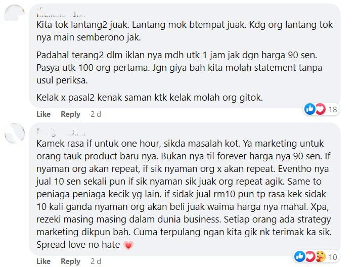 Tak Puas Hati Dengan Peniaga Jual Kek 90 Sen, 'Influencer' Sarawak Ini Ditegur Netizen