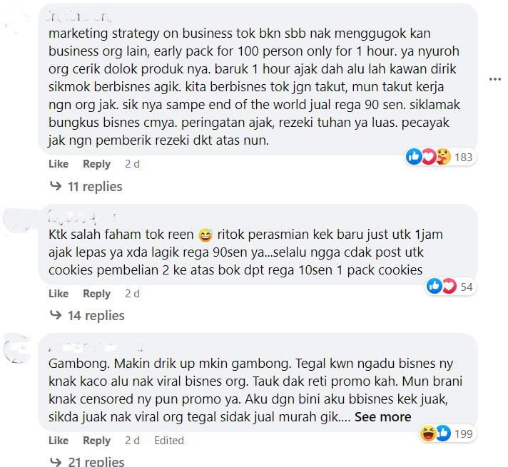Tak Puas Hati Dengan Peniaga Jual Kek 90 Sen, 'Influencer' Sarawak Ini Ditegur Netizen