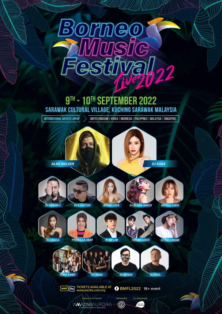 Borneo Music Festival 2022 Buat Pertama Kalinya Diadakan Di Kuching, Tiket Dijual Mulai 6 Julai Ini