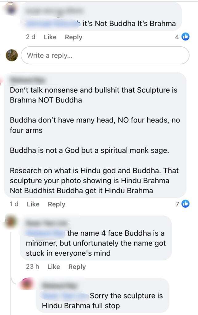 Patung Satu Kepala Bermuka 4 Ditemui Di Salah Satu Sungai Di Sarawak, Adakah ianya Buddha Atau Brahma?