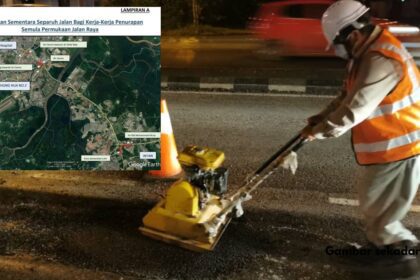 4 Jalan Di Samarahan-Kuching Ini Ditutup Separuh Untuk Kerja Penurapan Semula