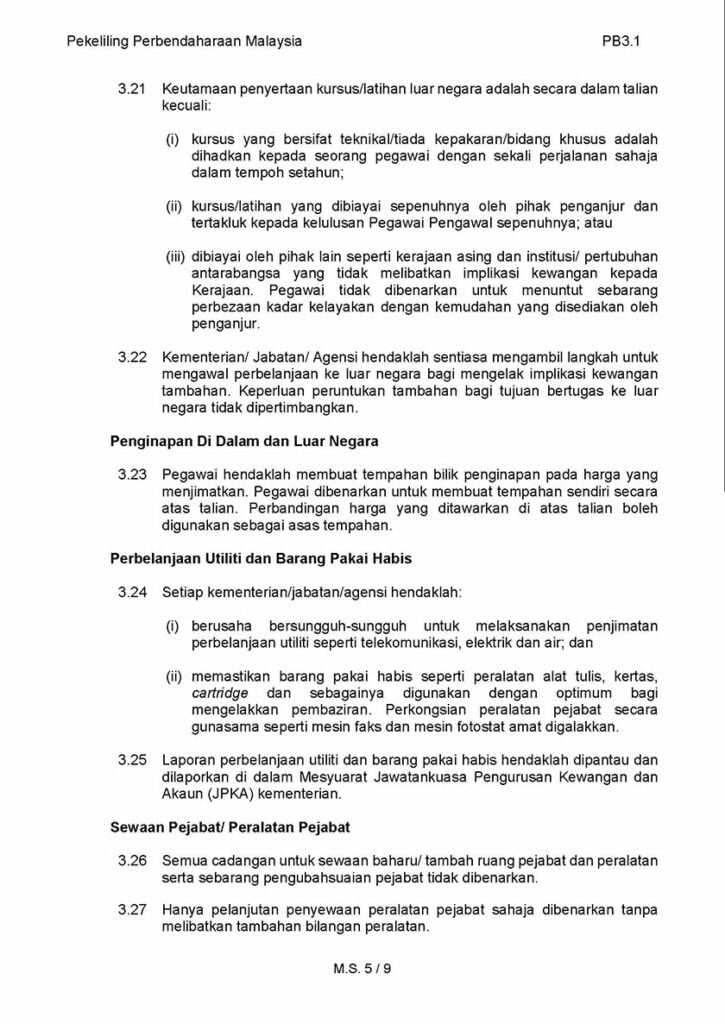 MOF Keluarkan Pekeliling Baharu, Minta Kerajaan Buat Penjimatan Besar-Besaran