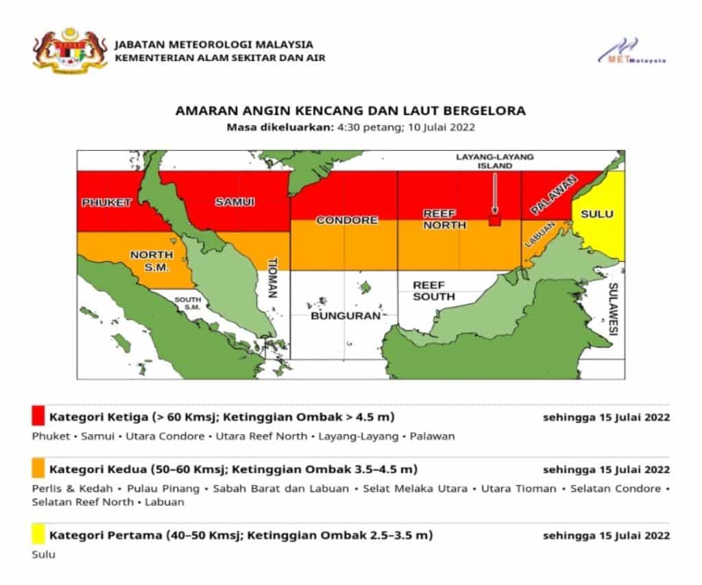 Amaran Cuaca Buruk Dan Ribut Petir Di Sabah Sarawak Sehingga 13 Julai