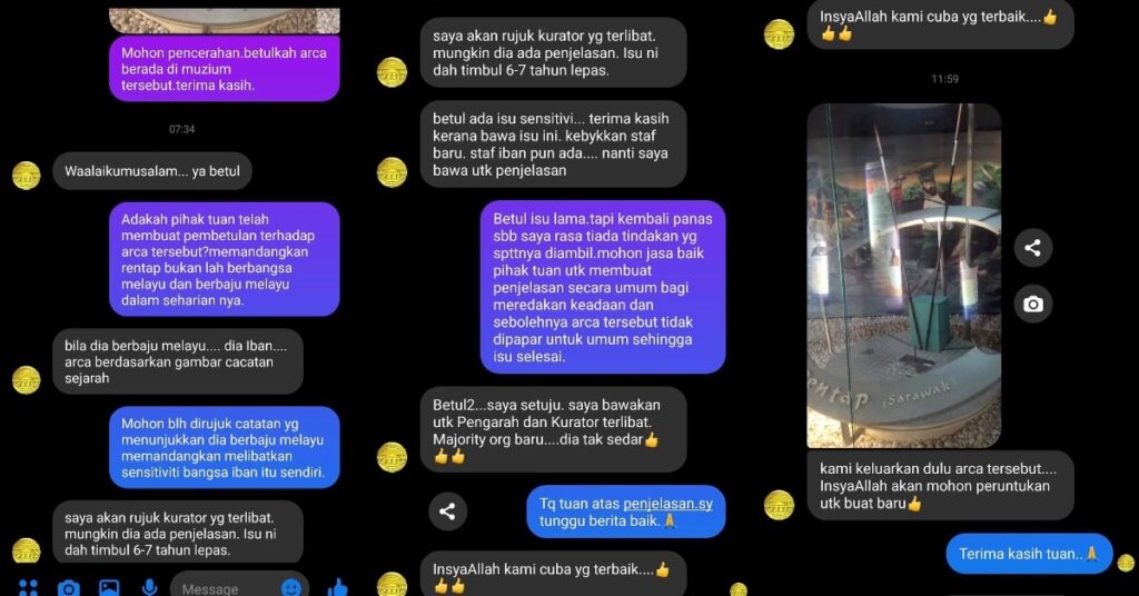 Kecelaruan Pemakaian Baju Untuk Arca Rentap, Teguran Disambut Baik Pihak Muzium