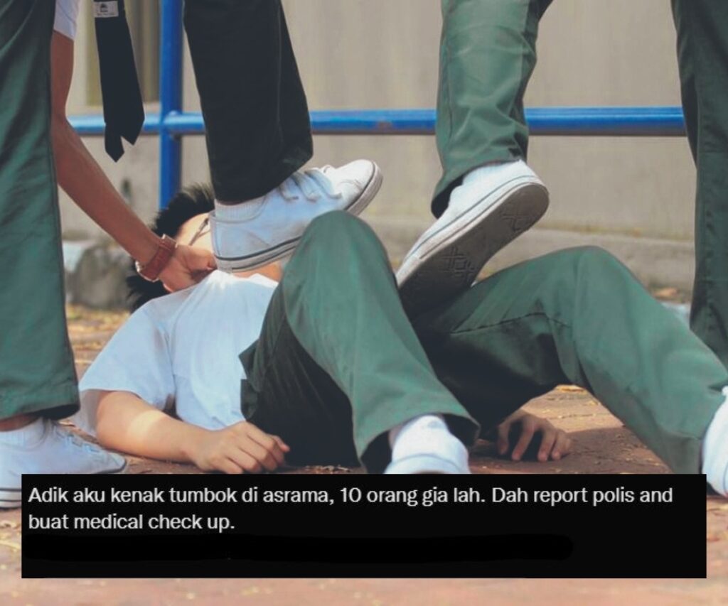 7 Lawan 1, Seorang Pelajar Sekolah Di Kuching Dibuli Dan Ditumbuk Beramai-Ramai