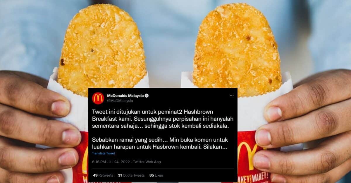 'Perpisahan Ini Hanyalah Sementara', McDonald Tidak Hidangkan Hashbrown Buat Sementara Waktu