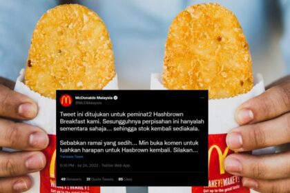 'Perpisahan Ini Hanyalah Sementara', McDonald Tidak Hidangkan Hashbrown Buat Sementara Waktu