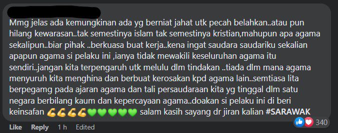 Patung Dan Salib Di Gereja Keningau Dirosakkan Orang, Komen Netizen Kristian Pula Tarik Perhatian