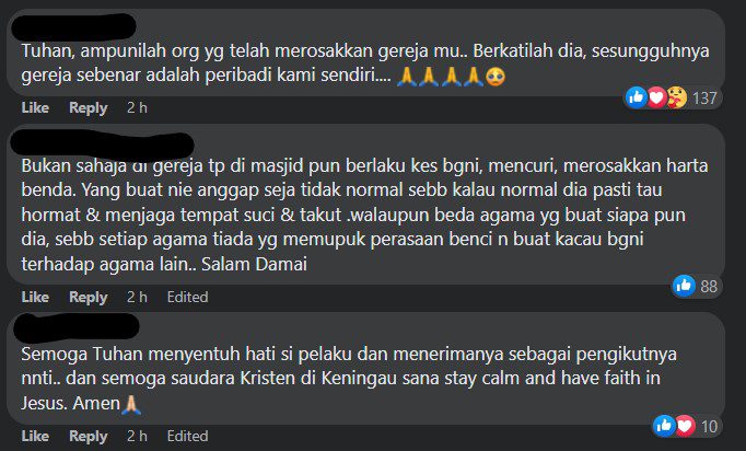 Patung Dan Salib Di Gereja Keningau Dirosakkan Orang, Komen Netizen Kristian Pula Tarik Perhatian