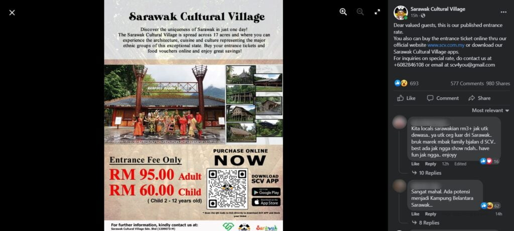 Info Tidak Lengkap, Harga Tiket Masuk Sarawak Cultural Village Ini Jadi Bualan Netizen