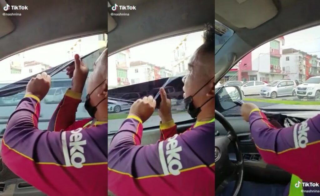 Gelabah Cabut Tinted Kereta, Gelagat Lelaki Limbang Jumpa Roadblock Ini Buat Netizen Berdekah