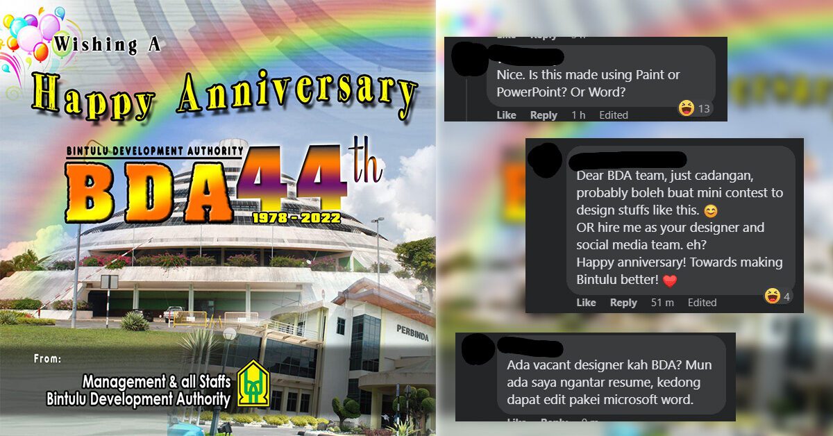 Rekaan Grafik Selamat Ulang Tahun BDA Jadi Bahan Tawa Netizen