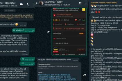 Kenali Ciri-Ciri ‘Scammer’ Yang Tawar Kerja Sambilan Melalui Whatsapp Dan SMS