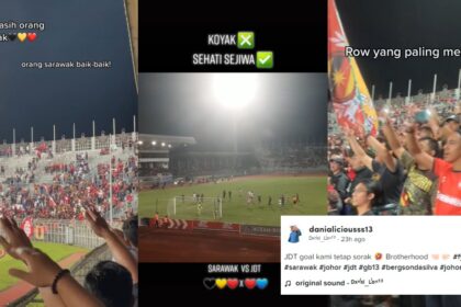 [VIDEO] 'Terbaik La!' Penyokong JDT Dan Sarawak Saling Berbalas Nyanyi Terima Kasih