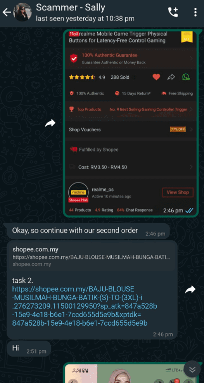Kenali Ciri-Ciri Scammer Yang Tawar Kerja Sambilan Melalui Whatsapp Dan SMS
