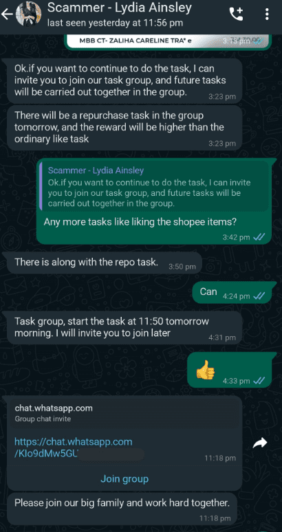 Kenali Ciri-Ciri Scammer Yang Tawar Kerja Sambilan Melalui Whatsapp Dan SMS