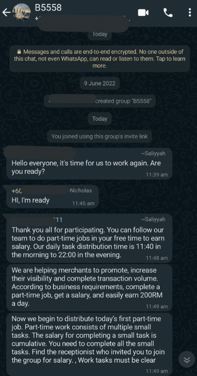Kenali Ciri-Ciri Scammer Yang Tawar Kerja Sambilan Melalui Whatsapp Dan SMS