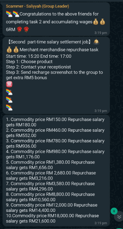 Kenali Ciri-Ciri Scammer Yang Tawar Kerja Sambilan Melalui Whatsapp Dan SMS