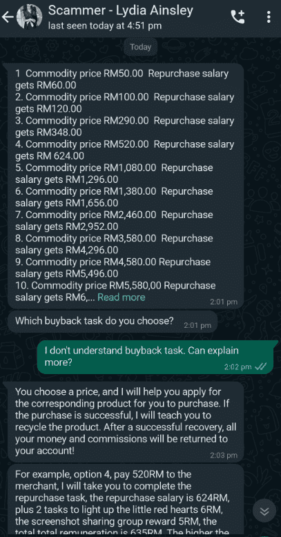 Kenali Ciri-Ciri Scammer Yang Tawar Kerja Sambilan Melalui Whatsapp Dan SMS