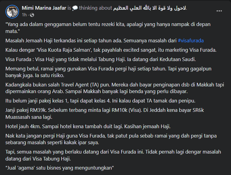 Apa Itu Visa Furada, Visa Haji Persendirian Yang Berisiko Tinggi