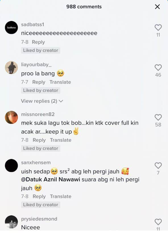 Netizen Kagum Dengan Nyanyian Padu Bob Yunus Lagu 'Tak Ingin Usai' Di TikTok