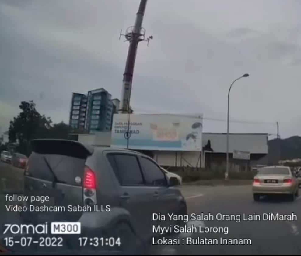 'King' Myvi Mengamuk Di Hon Kerana Tak Beri Signal Dan Potong Guna Laluan Kiri Di Inanam