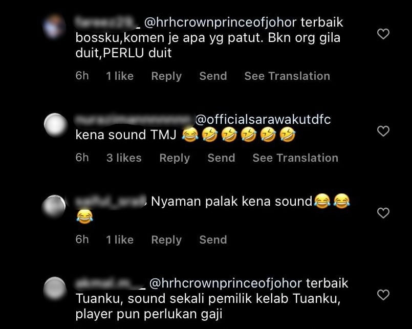 Tunggakan Gaji Belum Selesai, Sekali TMJ Bagi Komen Di Instagram SUFC Telah Raih Sokongan Netizen