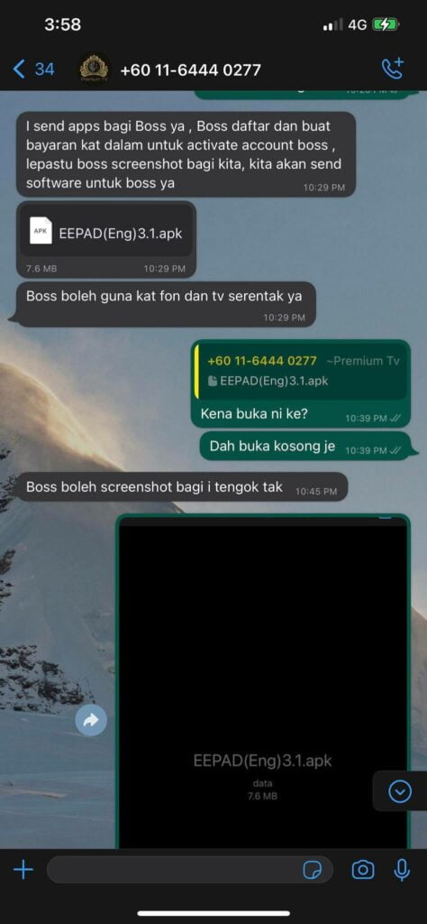 Modus Operandi Scam Terbaharu, Hati-Hati Dengan Orang Menyamar Sebagai Seller Aplikasi IPTV