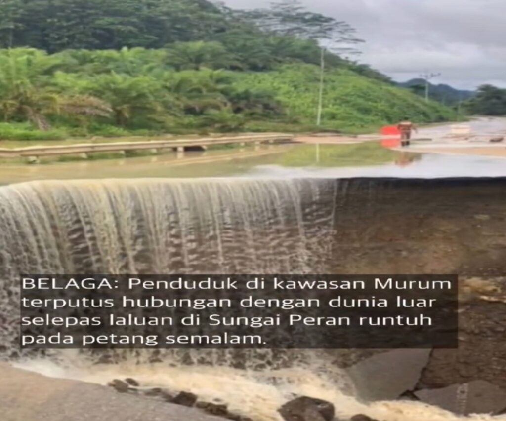 Laluan Sungai Peran Runtuh, Penduduk Di Belaga Terputus Hubungan