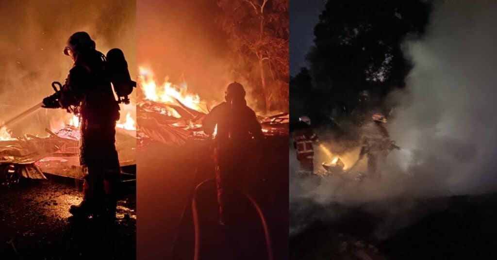 Penduduk Sungai Bidut Sibu Tinggal Sehelai Sepinggang, Rumah Ranap Dalam Kebakaran