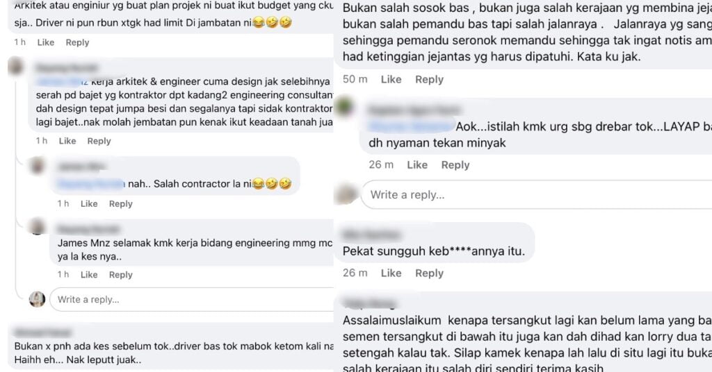 Bumbung Bas Remuk Gara-Gara Tersekat Di Jejambat Bulatan Kipali, Respon Netizen Ini Mencuit Hati