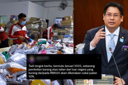 Beli Dalam Kuantiti Bawah RM500, Barangan Import Bakal Dikenakan Cukai Jualan 10% Mulai 2023
