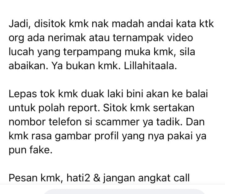 Lagi Kes Scammer, Kali Ini Bermotif Ugutan Sebar Tangkapan Skrin Video Lucah Pula