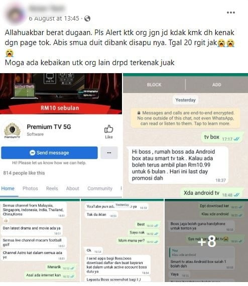 'Scam' Jual IPTV, Wanita Dari Kuching Ini Dedah 'Hilang' Lebih RM 21 Ribu