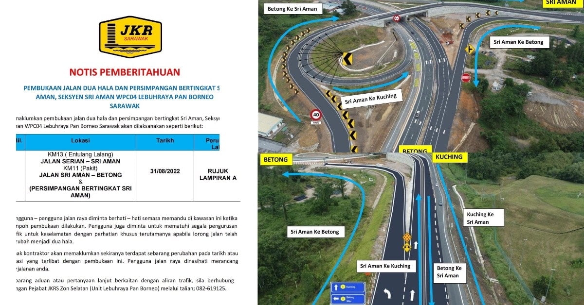 Jalan Dua Hala Dan Persimpangan Bertingkat Sri Aman Sudah Dibuka