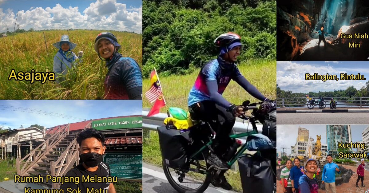 Jelajah Sarawak Hanya Dengan Menggunakan Basikal, Kegigihan Pemuda Ini Raih Perhatian Ramai