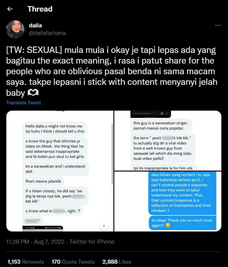 Buat Lawak lucah Kepada Gadis, Netizen Anggap Tiktoker Sarawak Ini Biadap